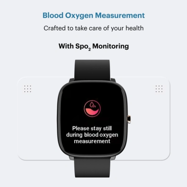 Noise ColorFit Qube SpO2 Charcoal Black Smartwatch - 1.4" inches Full Touch HD, Black, Pink